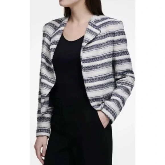 DKNY Tweed Striped Blazer Jacket 8 - Picture 9 of 16